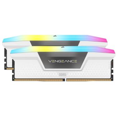 Imagem de CORSAIR Memória Vengeance RGB DDR5 RAM 64GB (2x32GB) 6000MHz CL30-36-36-76 1.4V AMD Expo & Intel XMP Desktop Computer Memory - Branco (CMH64GX5M2B6000Z30W)