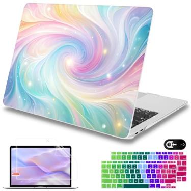 Imagem de Mektron Capa para MacBook Air 13 polegadas M1 A2337 A2179 A1932, capa rígida 2018-2021 Air 33.0 cm com Touch ID, capa protetora exclusivamente projetada com película de teclado + protetor de tela,
