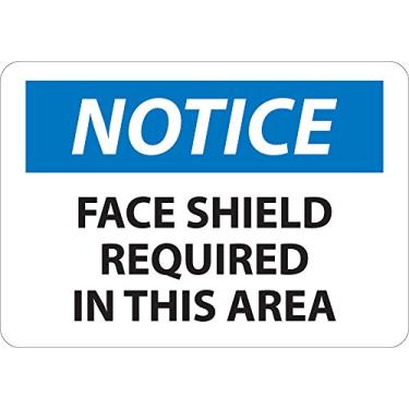 Imagem de National Marker Placa N272PB "Aviso, Face Shield Required in This Area", vinil PS, 25,4 cm x 35,5 cm
