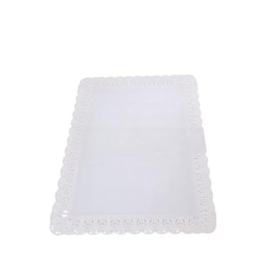 Imagem de 5 Bandejas Retangulares Suporte Para Bolos Doces 21 X 27cm (Branco)