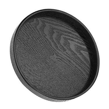 Imagem de Bandeja Redonda de Madeira para Servir - 30 Cm de Diâmetro, Design Elegante para Restaurantes e Uso Doméstico, Ideal para chá, café e Refeições (30cm)