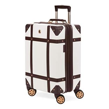 Imagem de SwissGear 7739 Porta-malas Rígidas com Rodas Spinner, Branco, Carry-On 19-Inch, 7739 Porta-malas rígidas com rodas giratórias