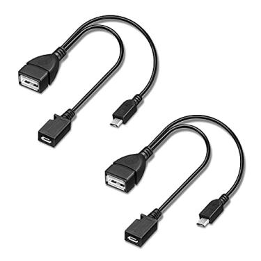 Imagem de OTG Cable for Fire TV Stick 4K Max/Lite/Cube, Compatible with PlayStation Classic, SNES Mini - Host Micro USB OTG Adapter with Power Passthrough, 2-Pack