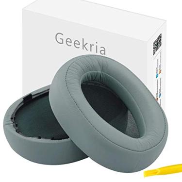Imagem de Geekria Almofadas auriculares de substituição QuickFit para fones de ouvido Sony MDR-100A, MDR-100AAP, MDR-H600A, peças de reparo (verde acinzentado)