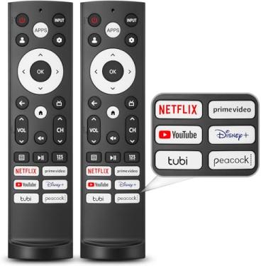 Imagem de 【Pacote com 2】 para substituição do controle remoto de TV Hisense, compatível com Smart TVs Hisense Google UHD ULED QLED 4K