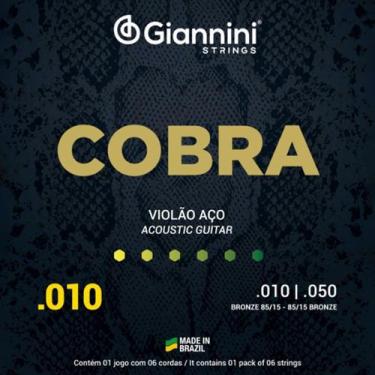 Imagem de Jogo Cordas Violão Aço Cobra Bronze 010 GEEFLE - Giannini S/A