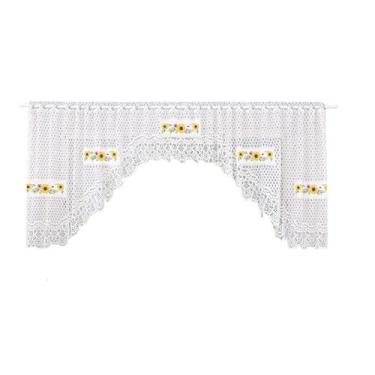 Imagem de Cortina Bando Renda Cascata Cozinha Girassol 3,15X0,95 - Beija Flor