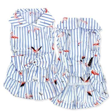 Imagem de Vestido para cães parisiense de flamingo, roupas de verão para meninas, filhotes e gatos, M