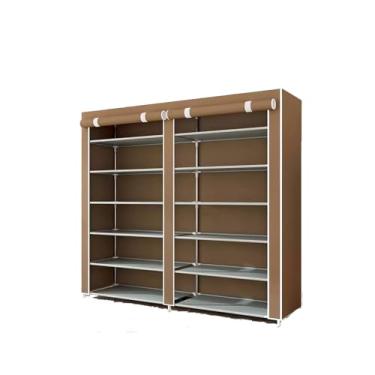 Imagem de LICONG-2020 Organizador de sapatos fino, à prova de poeira, multicamadas, porta doméstica simples, armário de sapatos de grande capacidade, dormitório, sala de aluguel, sapateira decorativa para