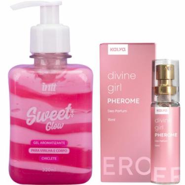 Imagem de Kit Sweet Glow Girl Hidratante Beijavel Chiclete e Perfume de Bolso Se