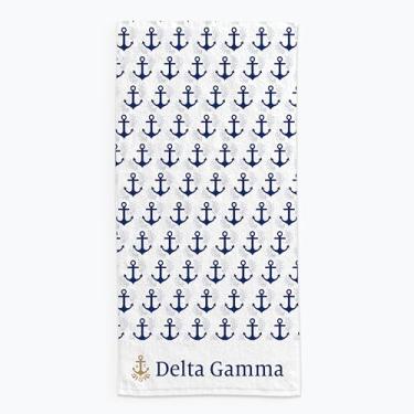 Imagem de Sorority Shop Toalha de praia Delta Gamma - Design leve da marca 162 cm x 76 cm, cobertor de praia de microfibra macia, cobertor de toalha Delta Gamma leve e durável, absorção de água, secagem rápida