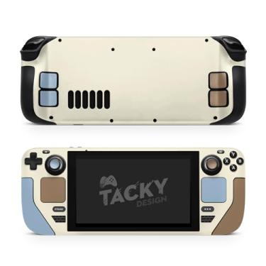 Imagem de TACKY DESIGN Película com bloqueio de cor compatível com Steam Deck Skin LCD e compatível com Steam Deck OLED Skin, decalque de vinil premium 3M cor sólida pastel, linda capa completa (azul e marrom)
