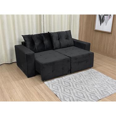 Imagem de Sofá Retrátil 1,80 m Preto 504 Esther