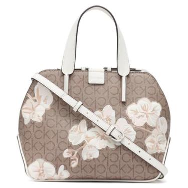 Imagem de Calvin Klein Bolsa Audrey com compartimento triplo, Estampa floral de amêndoa, One Size