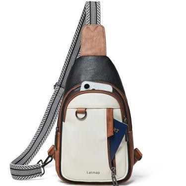 Imagem de Bolsa Estilingue LATMAP 7L Anti-Roubo em Couro - Unissex