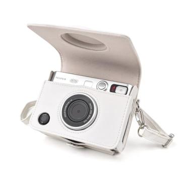 Imagem de Rieibi Mini Evo Case - Capa Protetora De Couro Pu Vintage Para Câmera Instantânea Fuji Instax Mini Evo - Capa Removível Com Alça De Ombro Ajustável Porta De Carregamento De Bateria