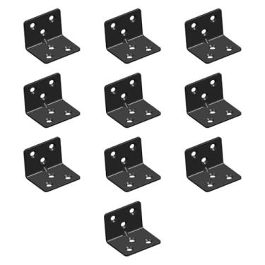 Imagem de FLCPJGV 10pcs l suportes para prateleiras suportes de ângulo reto pequenos aparelhos de canto para gaveta, Preto