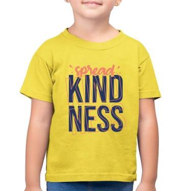 Imagem de Camiseta Algodão Infantil Spread Kindness - Foca na Moda, Amarelo caná