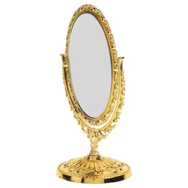 Imagem de Uonlytech Espelho De Maquiagem Oval Vintage Espelho De Maquiagem Mesa Base Resistente E Mulheres