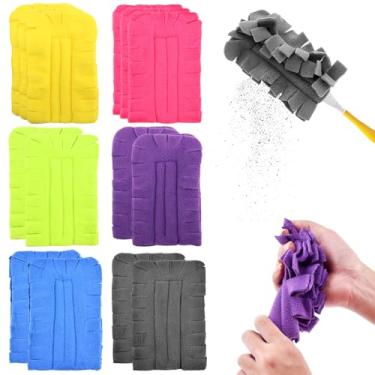 Imagem de Refil de lã de 14 peças para refis de lã Swif-fer, refis laváveis, refis de espanador reutilizáveis, almofadas de espanador reutilizáveis para ventilador de teto, piso de cozinha de janela de madeira