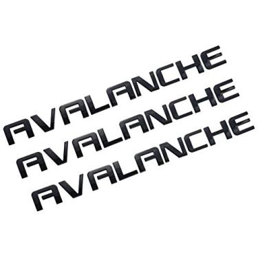 Imagem de Aimoll 3 peças Avalanche Placas de nome Emblema Cartão Substituição para Chevrolet GM (Preto)