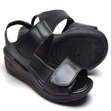 Imagem de Sandália Papete Feminina Ortopédica Couro Dia a Dia Conforto - PIZAFLE