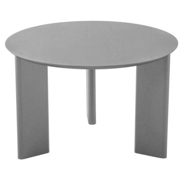 Imagem de Mesa De Centro Redonda Orgânica Chanfrada Artesano 60 Cm (larg) Mdp Nero (preto) Pés Madeira Maciça