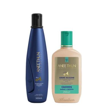 Imagem de Aneethun Linha A Kit Shampoo e Creme de Silicone Cachos 250ml