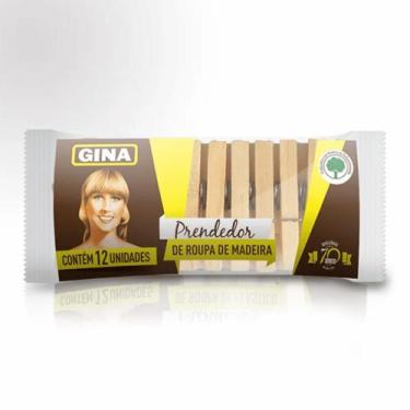 Imagem de Prendedor de Madeira GINA para Roupa com 12 UN. Varal Decoração Artesa