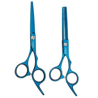 Imagem de Tesoura Profissional Blue Titanium Laser7 Desbaste6' Vertix