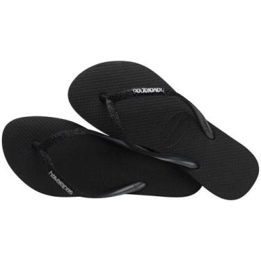 Imagem de Chinelo Havaianas Slim Glitter II, Preto, 35
