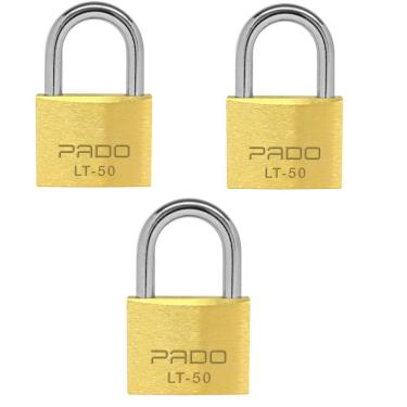 Imagem de Kit 3 Unidades Cadeado Latão 50mm Pado Segredos Diferentes