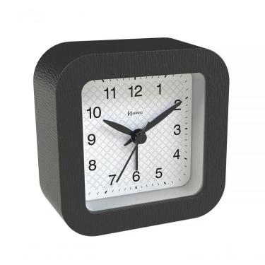 Imagem de Relógio Despertador Quartz Silencioso De Mesa Com Luz Preto - Preto