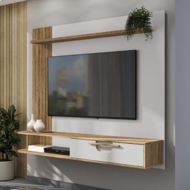 Imagem de Painel Suspenso Jeri Sala Tv Até 65 Polegadas 1 Porta Cinamomo/off White