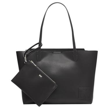 Imagem de DKNY Bolsa de mão casual clássica macia moderna, preta/prata, Preto/prata, One Size