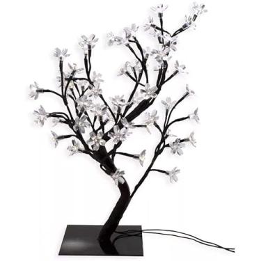 Imagem de Árvore Cerejeira Luminária Mesa Bonsai LED 8 Funções Com 48 Led Bivolt Bela Casa Utilidades Decoração Mesa Quarto Comoda - BRANCO FRIO