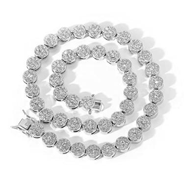 Imagem de EMESLY Corrente de elos cubanos Miami sólidos de ouro/prata (40, 46, 50, 56, 61, 76 cm); pulseira hip hop (comprimento de 20 cm) para homens e mulheres; joia perfeita para presente brilhante, 22.0