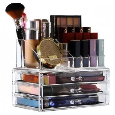 Imagem de Organizador de Maquiagem Portátil em Acrílico Transparente,Apropriado para cosméticos, joia e todos os tipos do armazenamento dos artigos
