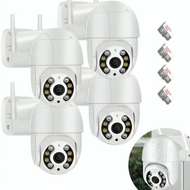 Imagem de Kit 4 Câmeras Ip Wifi A8 Hd 1080p Branco Smart Infravermelho - CAM 4K 