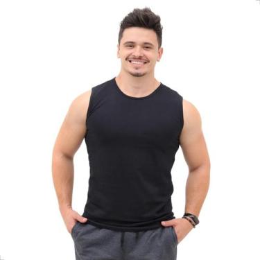 Imagem de Camiseta Cavada Regata Masculina Básica Algodão Treino Academia  - Tec