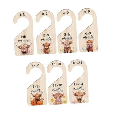 Imagem de menolana 7pcs closet divisores de roupas penduradas divisores de roupas cabide de triagem adorável closet recém -nascido divisores para fotos de fotos recém, Padrão de Bezerro