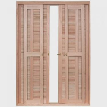 Imagem de Porta de Madeira Balção de Correr 213x140cm com Batente 14cm ewk 462 Rondosul