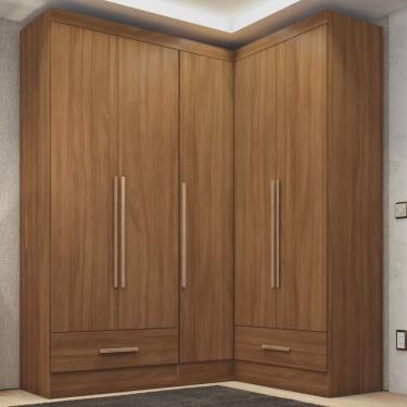 Imagem de Quarto Modulado de Canto 3 Peças 5 Portas 2 Gavetas Smart Plus