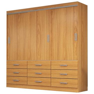 Imagem de Guarda Roupa Isabela Casal 3 Portas 9 Gavetas Evidencia - Cinamomo
