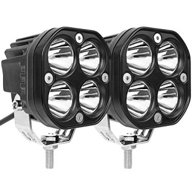 Imagem de Barra de luz branca de 7,6 cm 40 W LED Cree lâmpada de condução cubo para off-road Ford caminhão barco Pickup ATV UTV empilhadeira SUV motocicleta neblina 12 V 24 V Scooter trator RV bicicleta motor (pacote com 2)