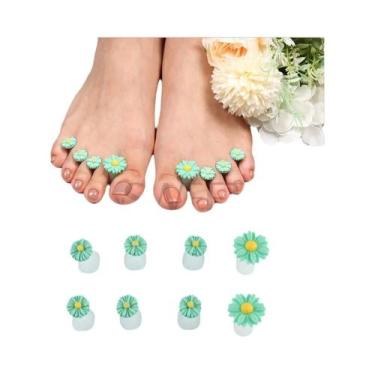 Imagem de Separadores De Dedos De Silicone Com Strass De Coração Margarida 8 Pac