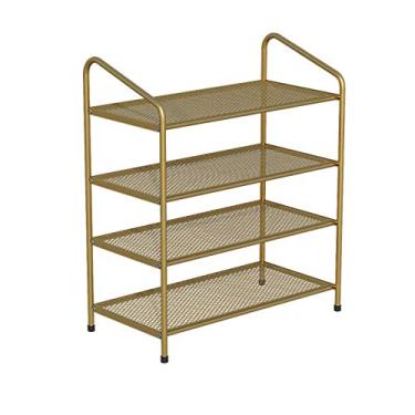 Imagem de 5sssallefaa Sapateira empilhável de 4 níveis prateleiras de armazenamento de metal comporta até 12 ~ 15 pares de sapatos para sala de estar entrada corredor e organizador de sapateiras de vestiário
