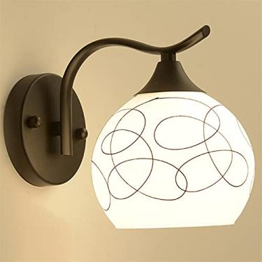 Imagem de HOSETEON Luminária de parede europeia simples moderna - - Lâmpada de cabeceira de fundo de TV luz de corredor de ar personalidade traz calor para casa, luz de parede