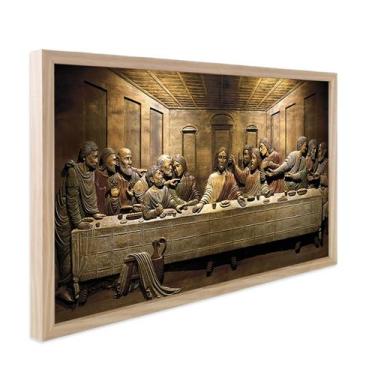 Imagem de Quadro Decorativo Religiosos Santa Ceia Jesus Fé Sagrada Família com M
