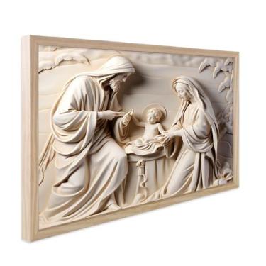 Imagem de Quadro Decorativo Religiosos Santa Ceia Jesus Fé Sagrada Família com M